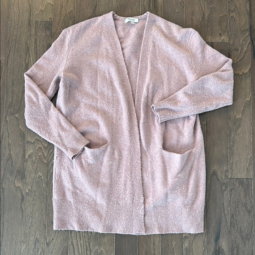 Madewell Dusty Pink Open Cardigan Sweater